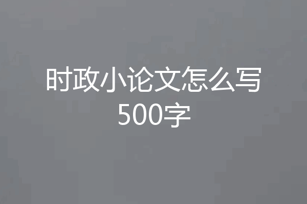 时政小论文怎么写500字