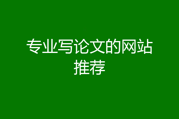 专业写论文的网站推荐