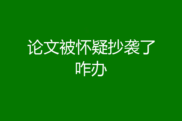 论文被怀疑抄袭了咋办