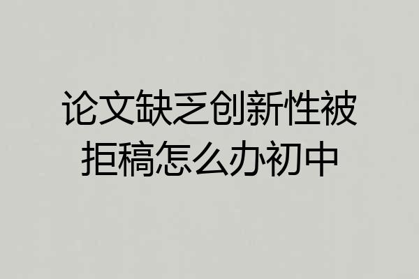 论文缺乏创新性被拒稿怎么办初中