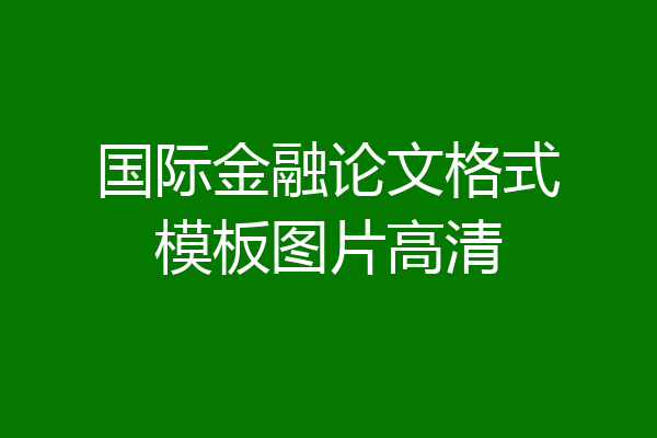 国际金融论文格式模板图片高清