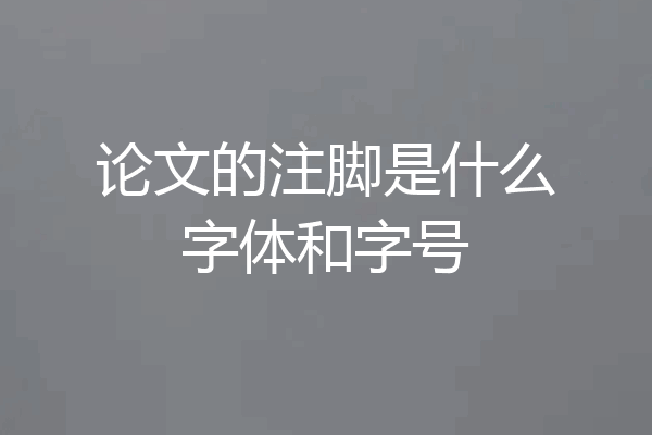 论文的注脚是什么字体和字号