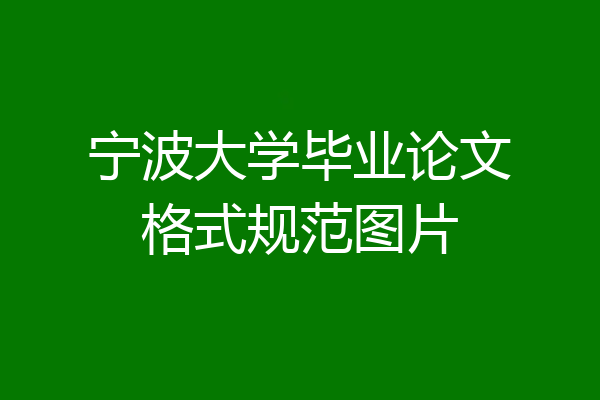宁波大学毕业论文格式规范图片