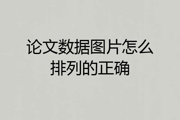 论文数据图片怎么排列的正确