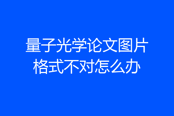 量子光学论文图片格式不对怎么办