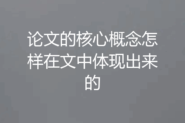 论文的核心概念怎样在文中体现出来的