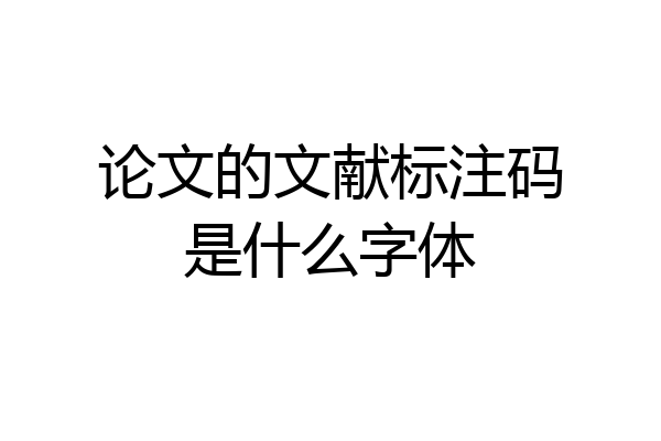 论文的文献标注码是什么字体