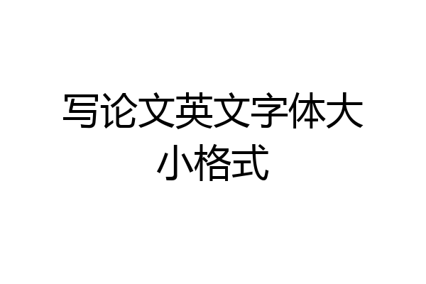 写论文英文字体大小格式