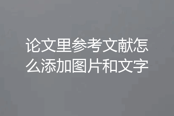 论文里参考文献怎么添加图片和文字