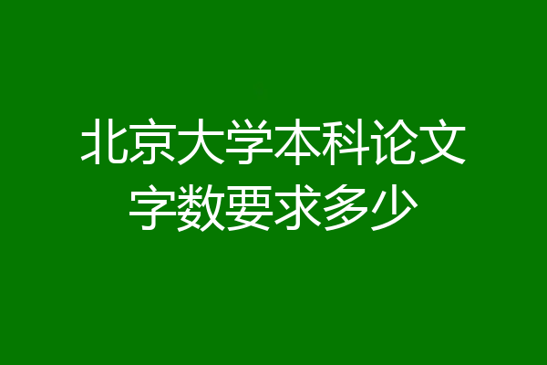 北京大学本科论文字数要求多少