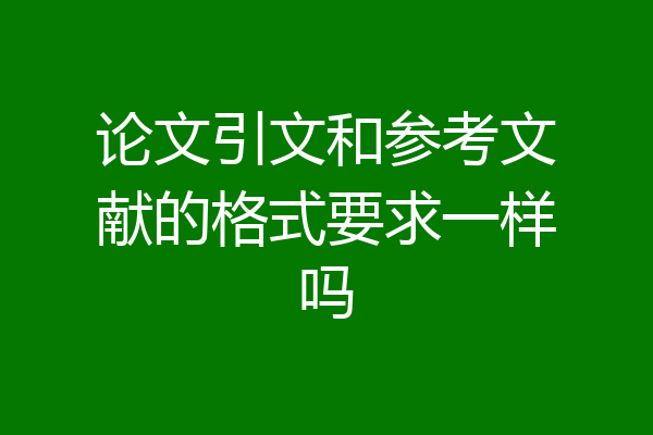 论文引文和参考文献的格式要求一样吗