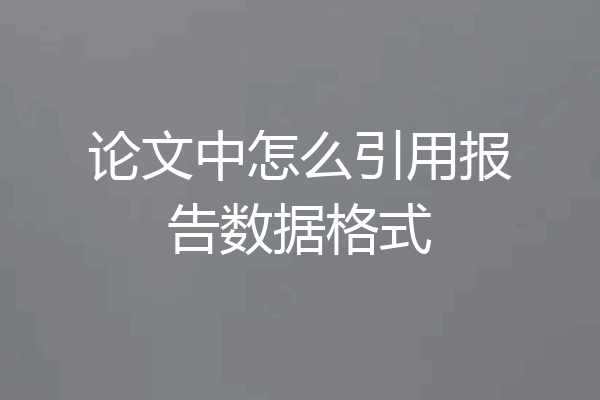 论文中怎么引用报告数据格式