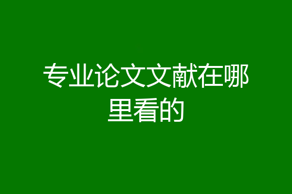 专业论文文献在哪里看的