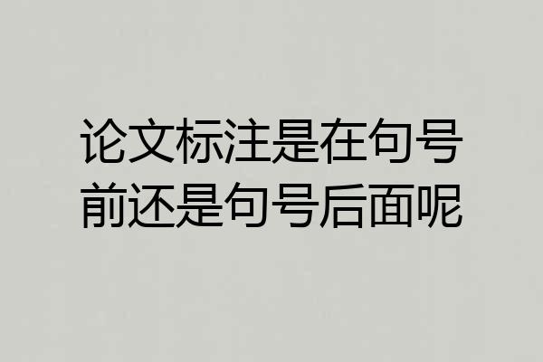 论文标注是在句号前还是句号后面呢