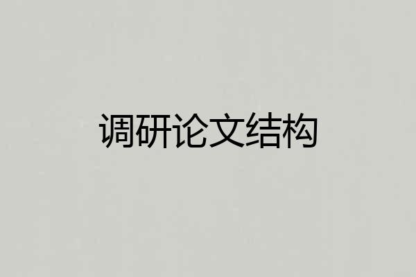 调研论文结构