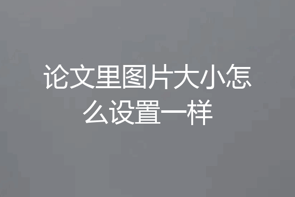 论文里图片大小怎么设置一样