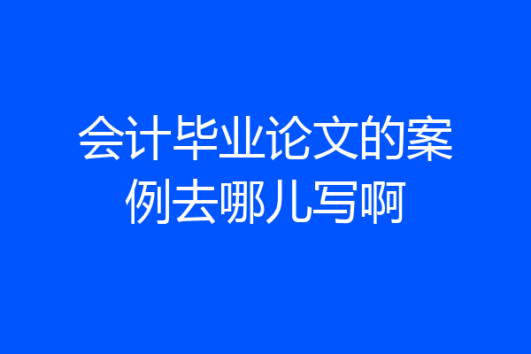 会计毕业论文的案例去哪儿写啊