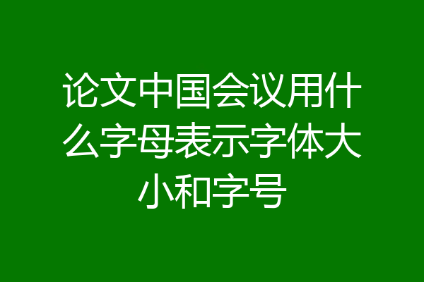 论文中国会议用什么字母表示字体大小和字号