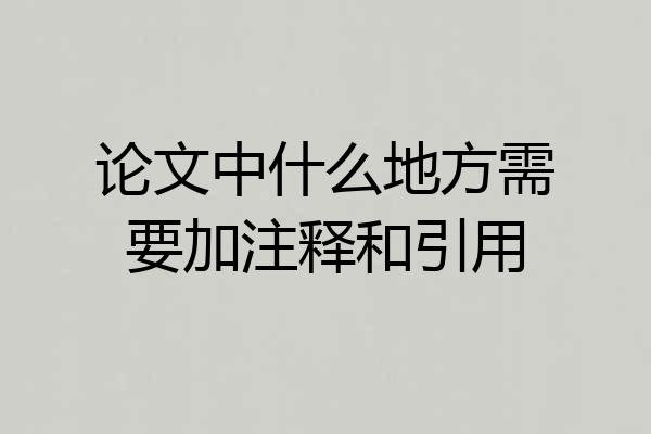 论文中什么地方需要加注释和引用