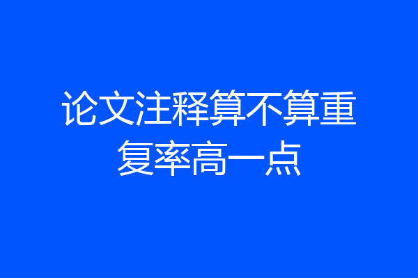论文注释算不算重复率高一点