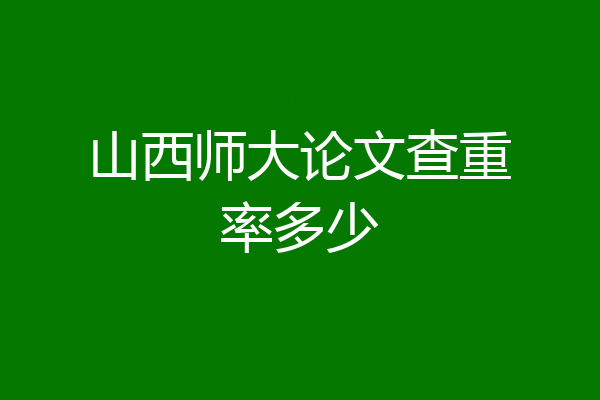 山西师大论文查重率多少
