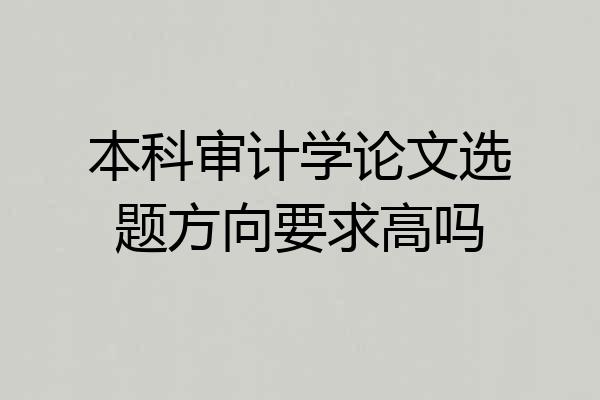 本科审计学论文选题方向要求高吗