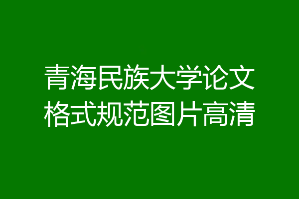 青海民族大学论文格式规范图片高清
