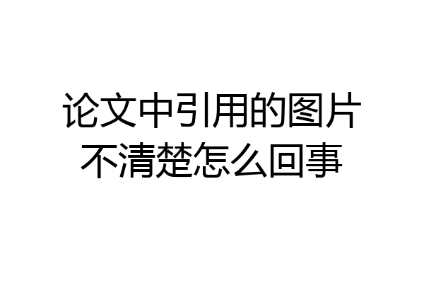 论文中引用的图片不清楚怎么回事
