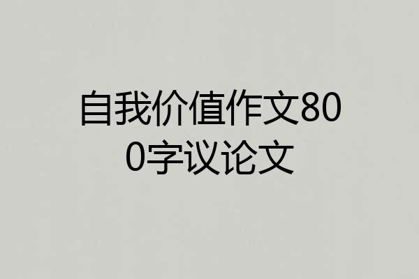 自我价值作文800字议论文
