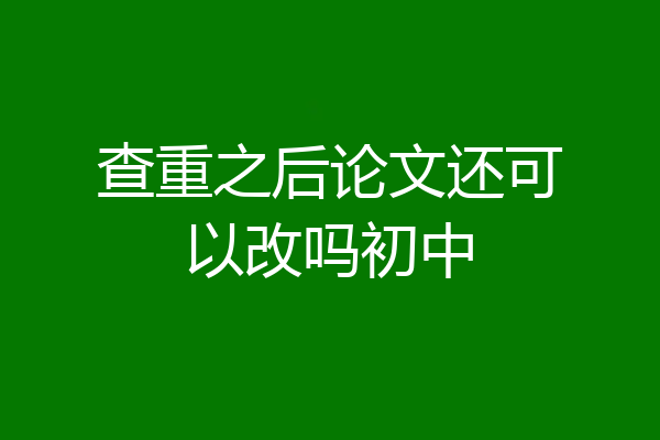 查重之后论文还可以改吗初中