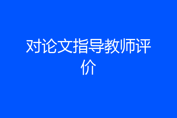 对论文指导教师评价
