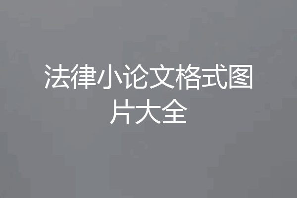 法律小论文格式图片大全