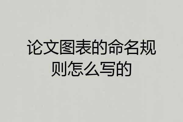 论文图表的命名规则怎么写的