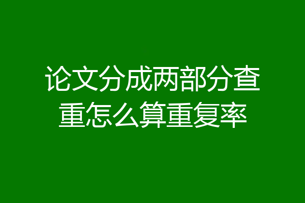 论文分成两部分查重怎么算重复率
