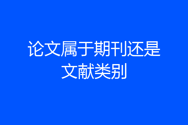 论文属于期刊还是文献类别