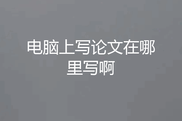 电脑上写论文在哪里写啊