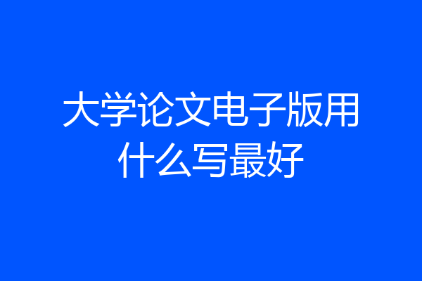 大学论文电子版用什么写最好