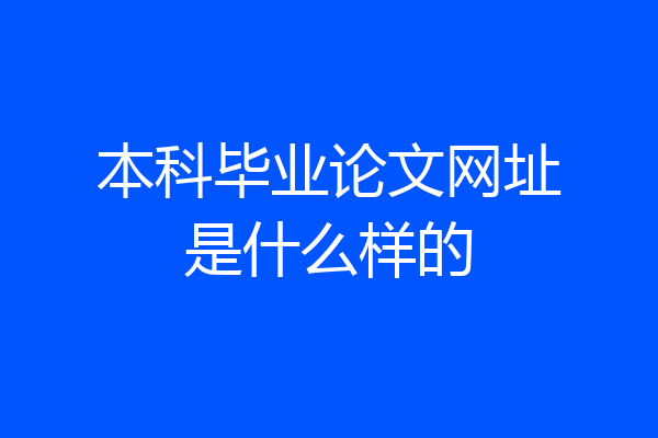 本科毕业论文网址是什么样的