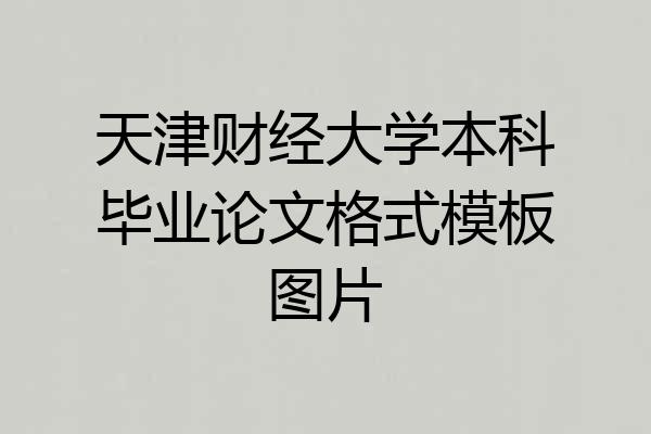 天津财经大学本科毕业论文格式模板图片