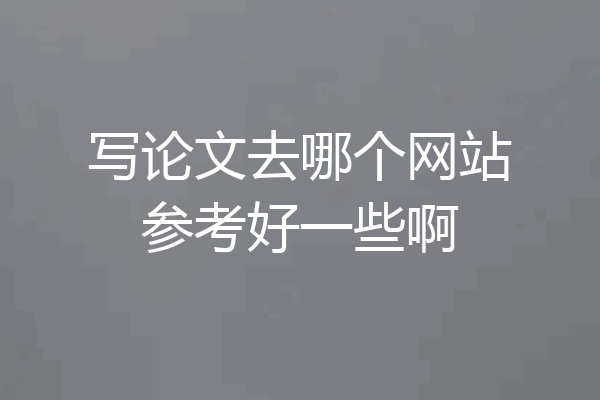 写论文去哪个网站参考好一些啊