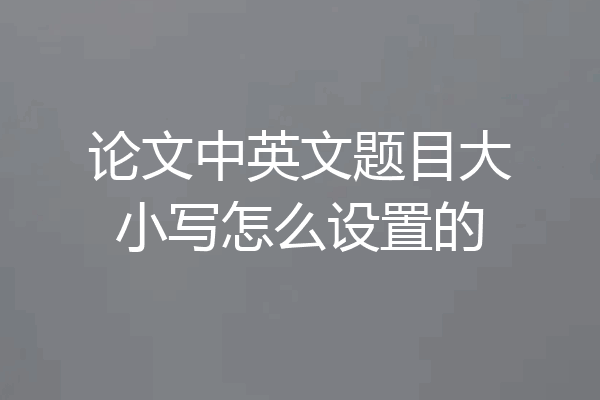 论文中英文题目大小写怎么设置的