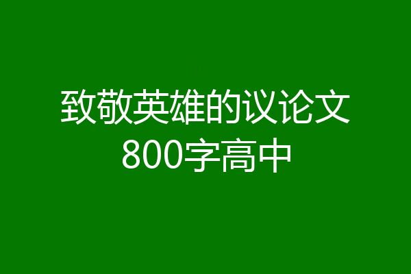 致敬英雄的议论文800字高中