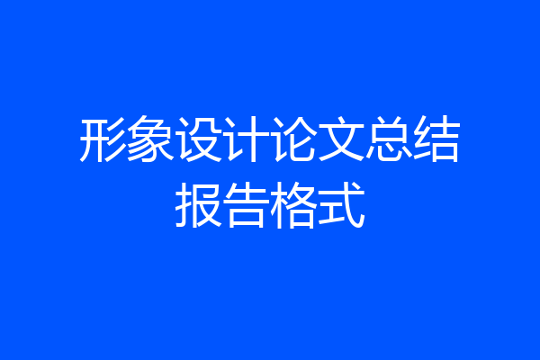 形象设计论文总结报告格式