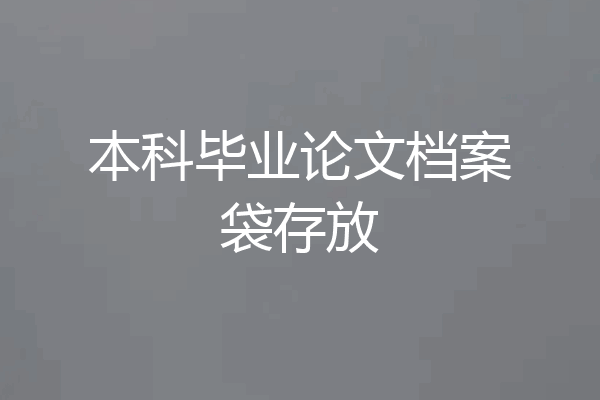 本科毕业论文档案袋存放