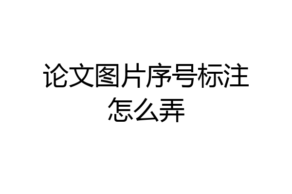 论文图片序号标注怎么弄