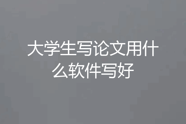 大学生写论文用什么软件写好