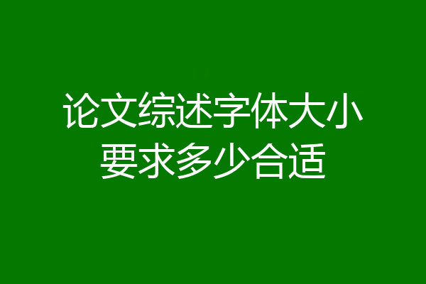 论文综述字体大小要求多少合适