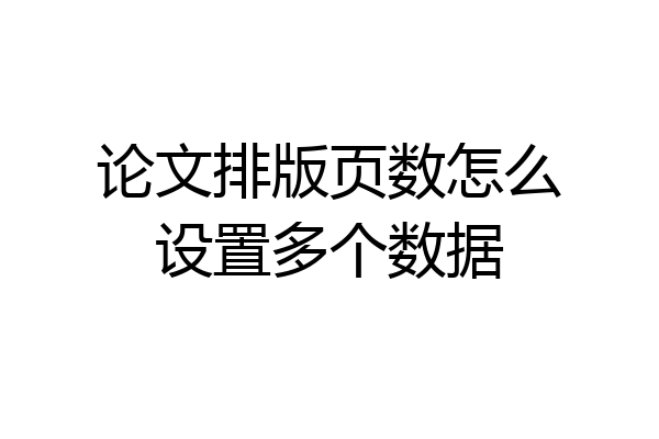 论文排版页数怎么设置多个数据