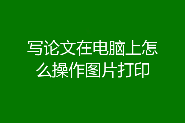 写论文在电脑上怎么操作图片打印