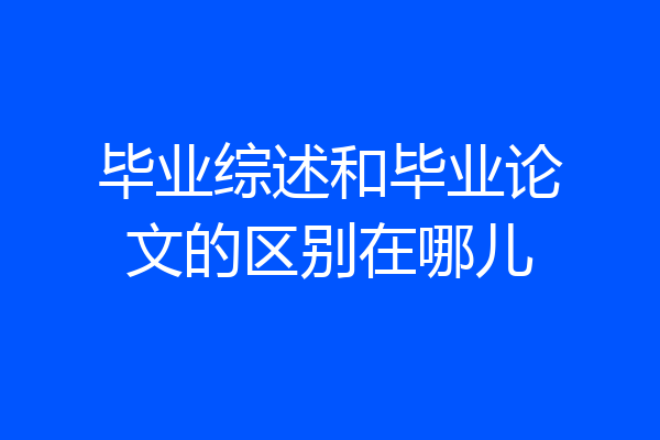 毕业综述和毕业论文的区别在哪儿